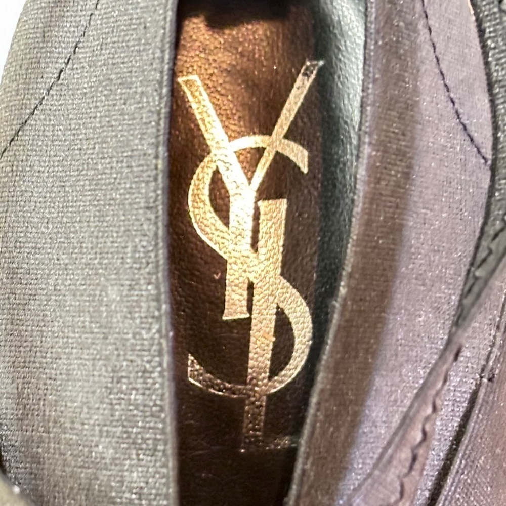 Yves Saint Laurent Luxury-Open Toe-Black Stiletto  Heels 36.5 - Picture 7 of 8